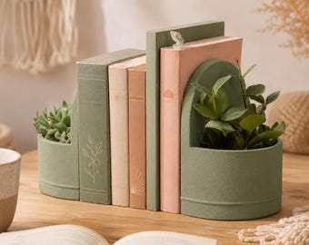 Arch Bookend Planter | 3D Printed Succulent Pot | Boho Desert Decor, Cottagecore Shelf Decor