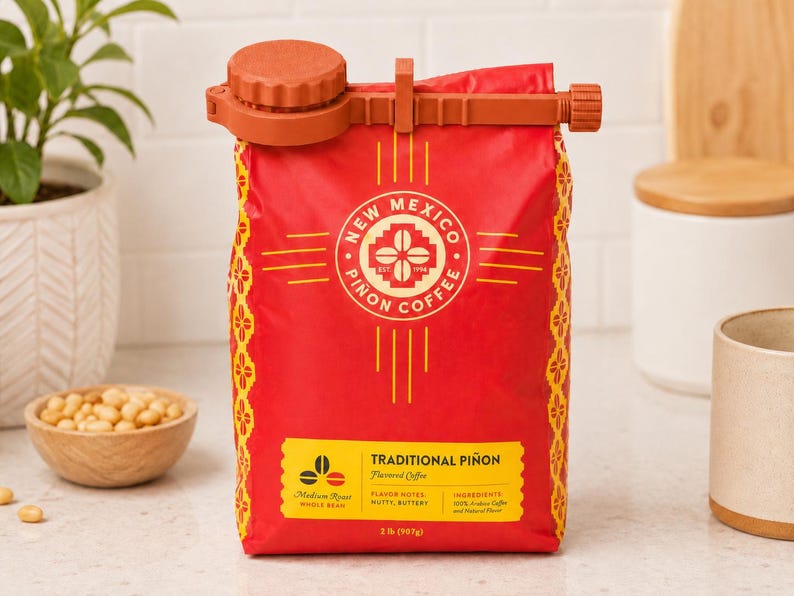 Coffee Bag Clip with Pour Spout | Seals Freshness, Prevents Spills (3D Printed) Terracotta