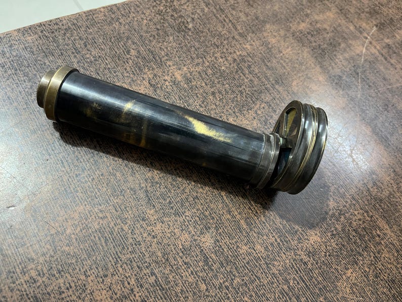 Handcrafted Brass Kaleidoscope, Vintage Style, 6-Inch with Stand image 3