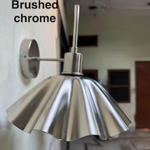 Handcrafted Brass Double Wall Sconce, Vintage Shade Vanity ,hardwire & plug-in image 7