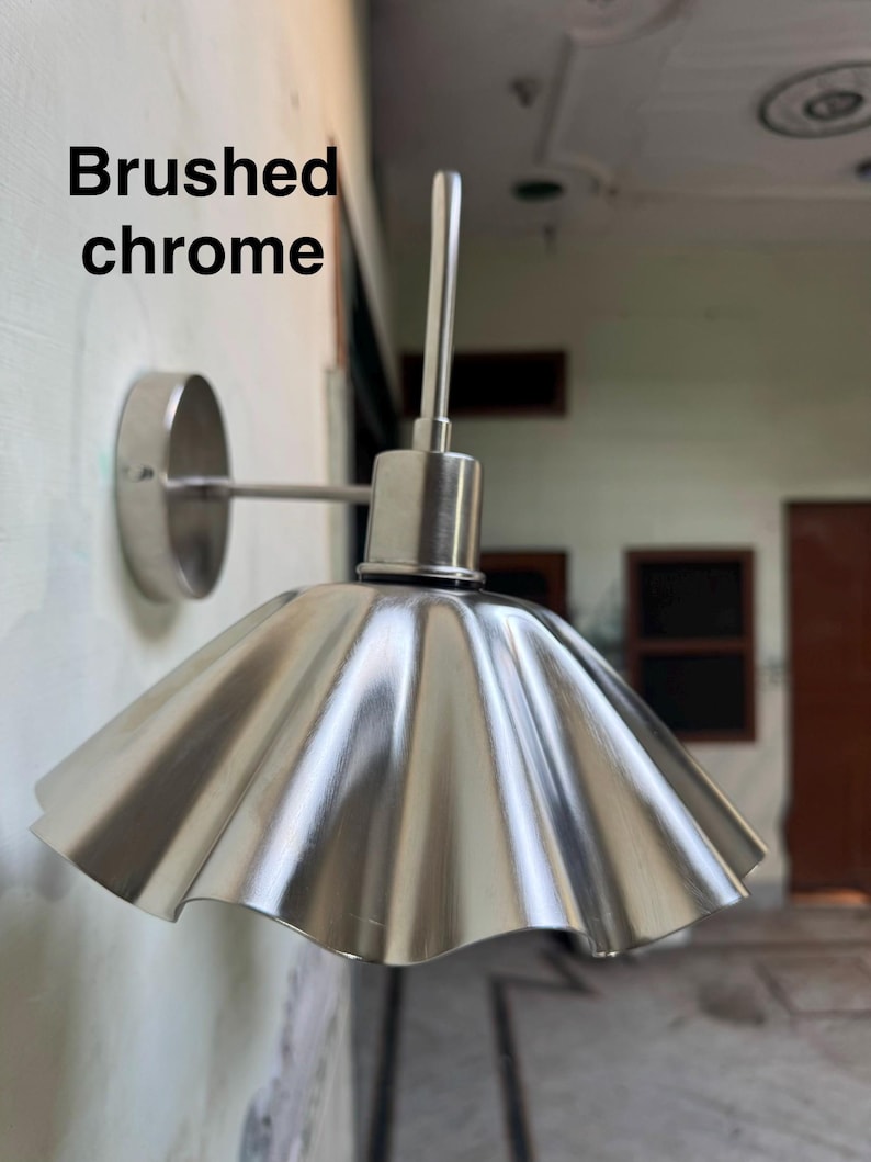 Handcrafted Brass Double Wall Sconce, Vintage Shade Vanity ,hardwire & plug-in image 7