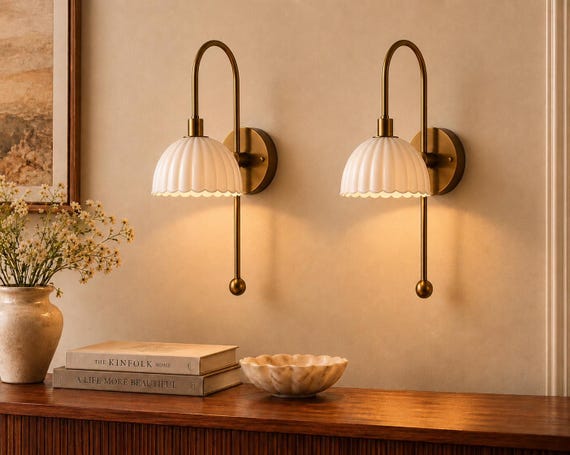 Brass Double Wall Sconce, Bathroom Vanity Lighting, Vintage Brass Wall Light, Farmhouse Vanity Light, Handmade Sconce