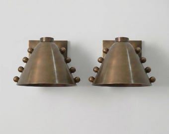 Vintage Brass Cone Wall Sconce | Mid Century Modern Adjustable Lamp