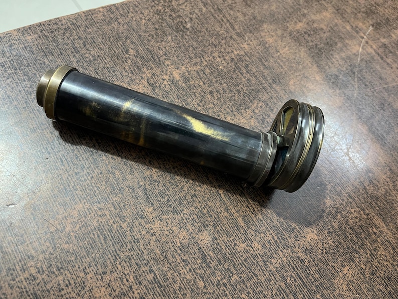 Handcrafted Brass Kaleidoscope, Vintage Style, 6-Inch with Stand image 2