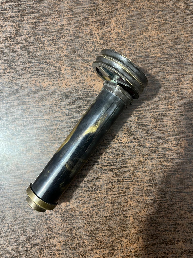 Handcrafted Brass Kaleidoscope, Vintage Style, 6-Inch with Stand image 5