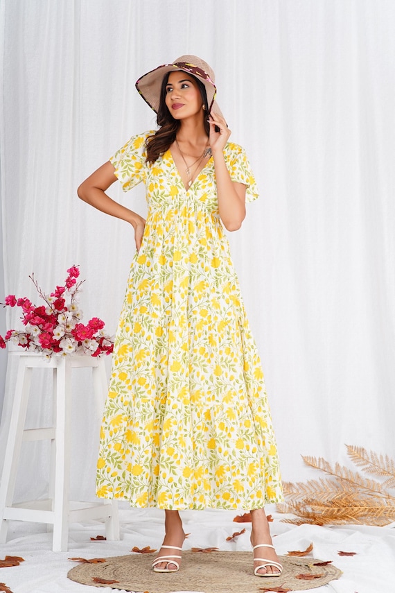 green and yellow floral maxi dress Mint Green Floral Chiffon Wrap Front V-Neck Long Sleeve Maxi Dress –  PinkBlush