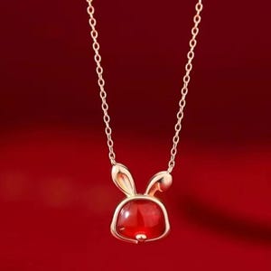 Red bunny necklace