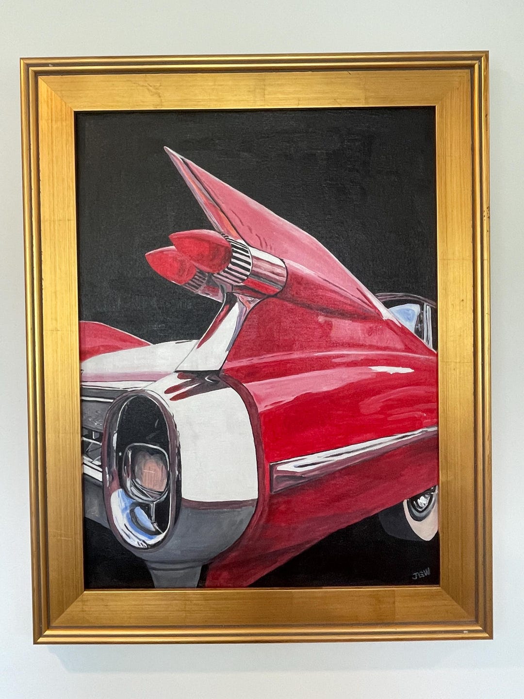 額入り絵画「左のひれ」18x24インチ キャンバスにアクリル、2022年