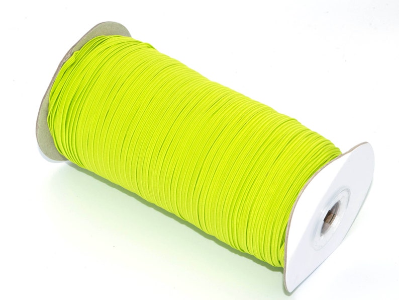Neon Green Elastic 1/8 Inch Colored Elastic Skinny 3mm Elastic Etsy