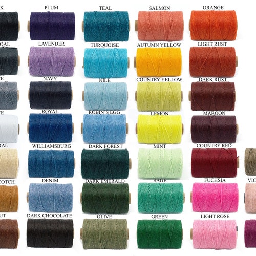 Four Ply Waxed Irish Linen Thread 4 Ply Colorful and Bright Etsy