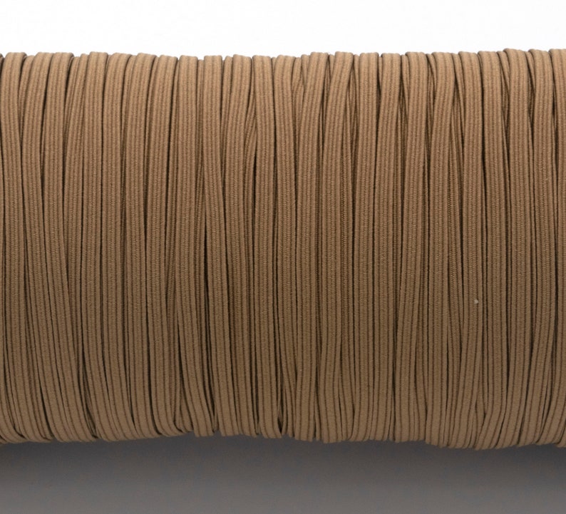 Quick Ship from USA Face Mask Elastic 18 inch LATTE BROWN Elastic Skinny Elastic by the Yard Skinny 3mm Elastic 3mm
