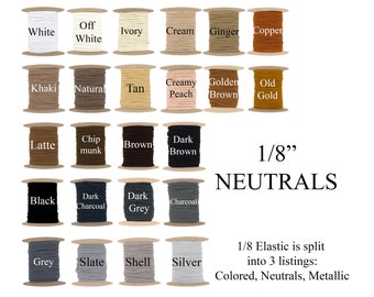 1/8" Neutral Skinny Elastic – 200 Yard Spool of Flat Braided Elastic for Sewing, Waistbands, and DIY Projects