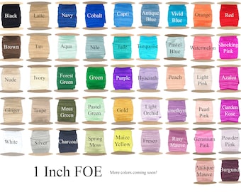 1" Fold Over Elastic FOE 100 Yard Colored Elastic Spool Headband Elastic, Hair Bow Supplies, Waistband Trim, Sewing & Craft Material
