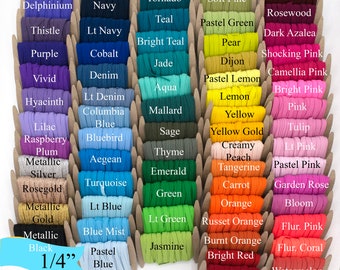 1/4" Colored Flat Elastic Band – 6.5mm Braided Knit Elastic, 144 Yard Spool for Sewing, Masks, and DIY Crafts