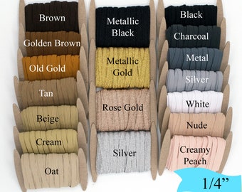 1/4" Flat Knit Elastic Neutral Skinny Elastic Cord 144 Yard Spool for Sewing and Clothing Crafts