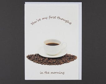 Coffee greeting card, coffee lover card, A7 greeting card, This card is blank inside