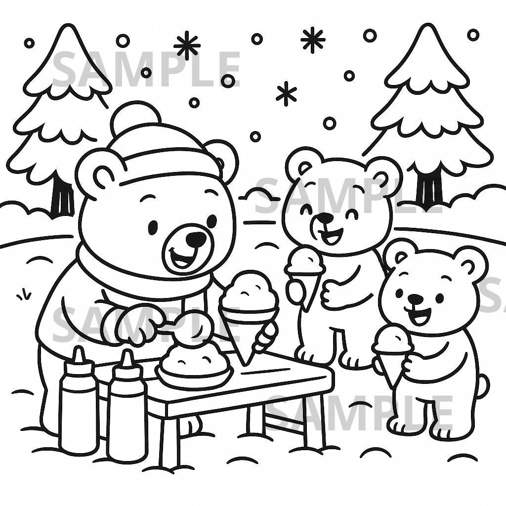 38 Un-BEAR-lievable Crafts: Engaging and Easy DIY Projects for Kids 21 Bear Snow Cones Coloring Page, Winter Bear Printable, Fun Holiday…