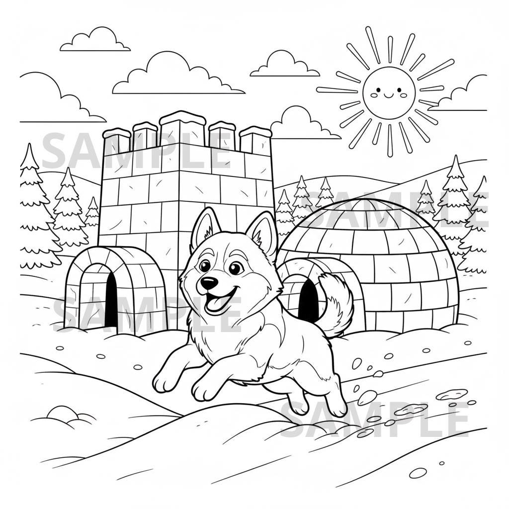 39 Bark-Tastic Dog Crafts: Creative Dog Craft Ideas for Kids 24 Husky Coloring Page Printable PNG PDF, Cute Husky by Igloo Coloring…