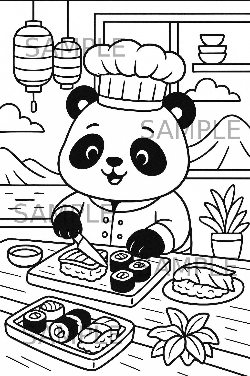 31 Cute and Easy Panda Crafts for Kids They Are Sure to Love 22 Panda Chef Coloring Page, Printable Cute Animal Working PNG Coloring…