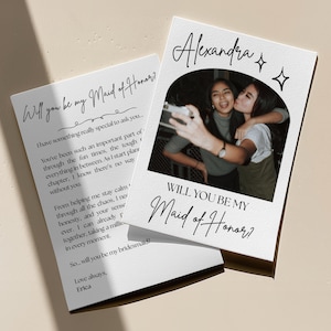 Will You Be My Maid Of Honor Proposal Card Template Will You Be My Bridesmaid Proposal Card Personalized Wedding Bridesmaid Photo Proposal