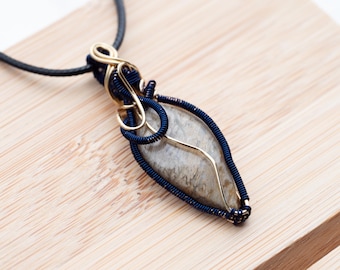 Picture Jasper Copper Pendant: Wire-Wrapped Artisan Necklace