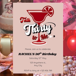 Talk 30 to Me Invitation | 30th birthday invitation | Editable Canva Template | 30th Birthday Party Invite | 5x7 Digital Download