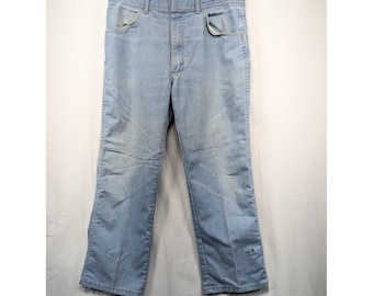 Vintage Wrangler Jeans Mens 36x29 Light Wash Denim Pants 50/50 Cotton Blend