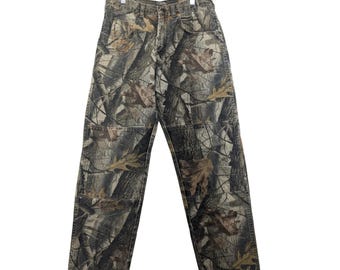 Wrangler Authentic Jeans Mens 30x30 Realtree Camo Double Knee Straight Leg Pants