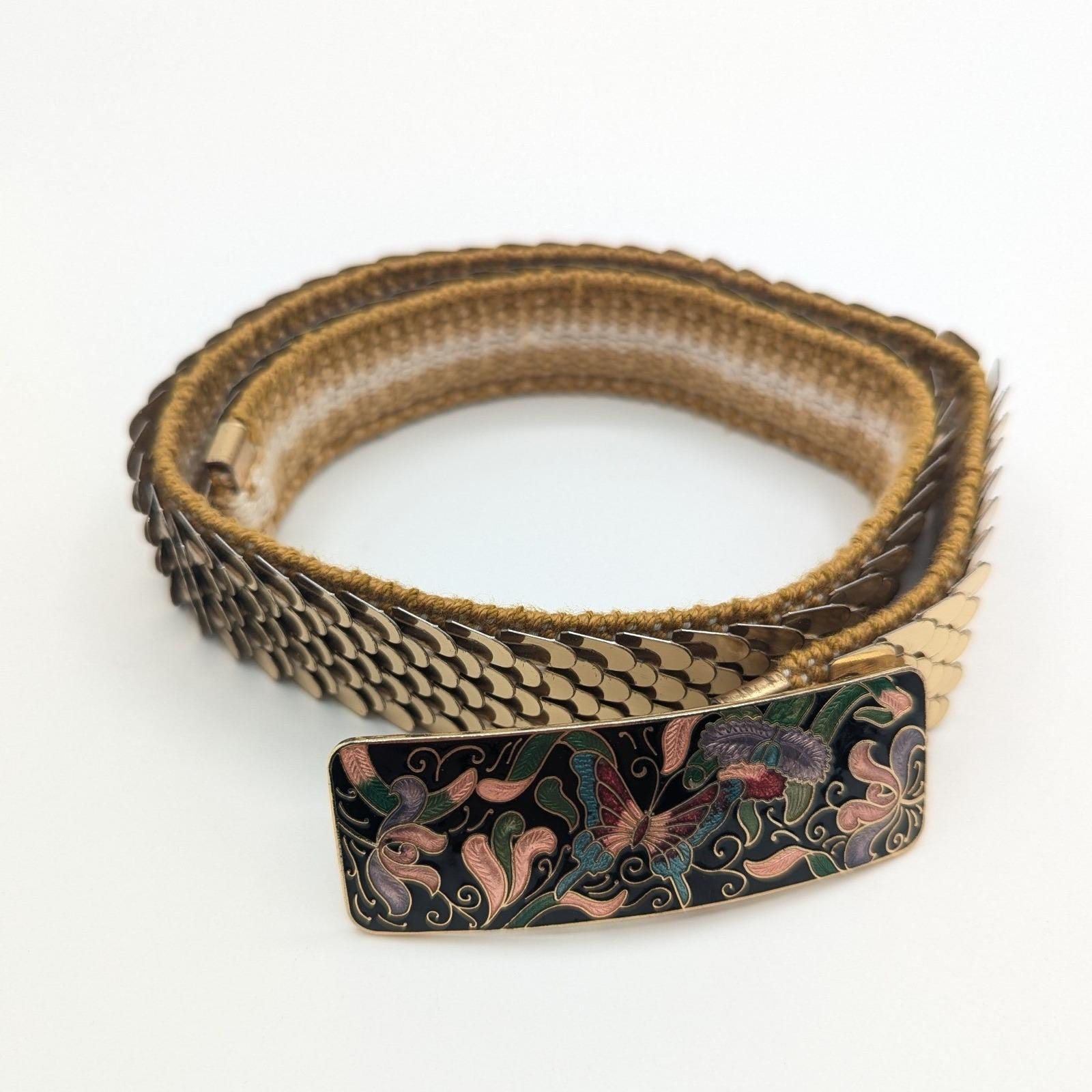 Vintage Embroidered Wool Belt Butterfly Clasp Floral Folk Art Boho 60s 70s 70s Embroidered Belt - Etsy main image 4