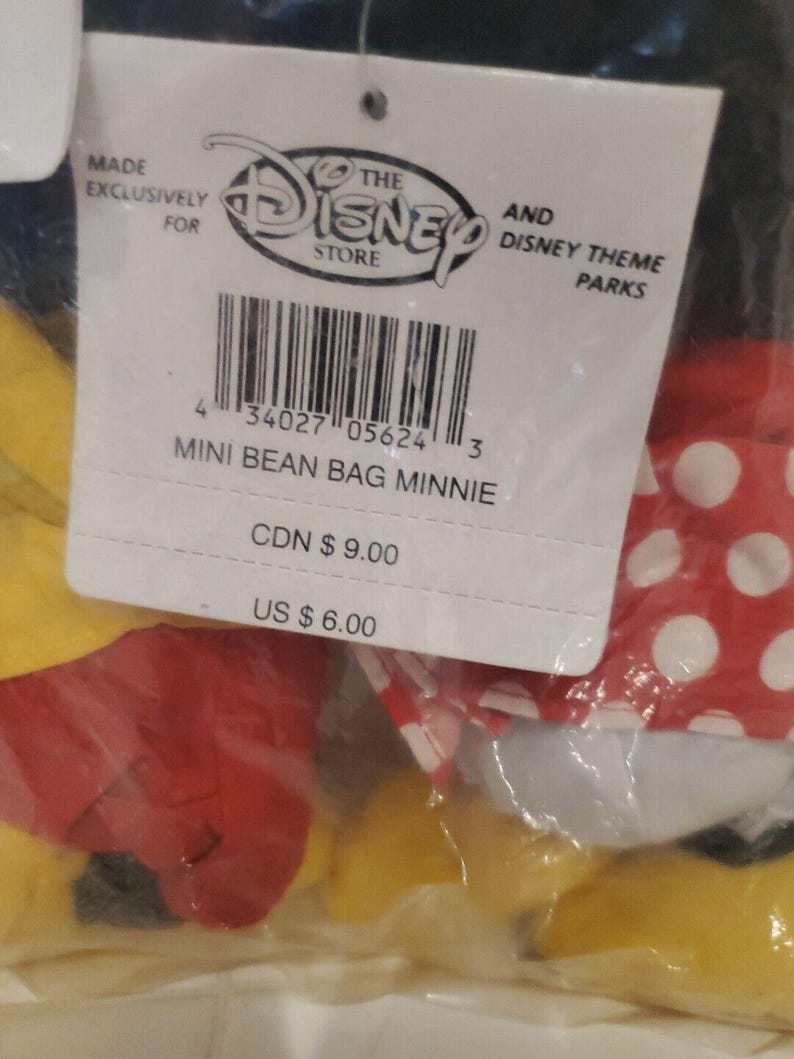 Spirit of Mickey Mouse & Minnie Disney Store Beanie Plush Set of 2 NIB New image 3