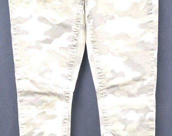 Seven7 Jeans Women's 4 Green Camo Light Wash High Rise Skinny Jeans