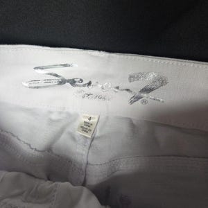Jean skinny Seven7 Tummyless pour femme, denim stretch taille haute beige et blanc 4 image 3