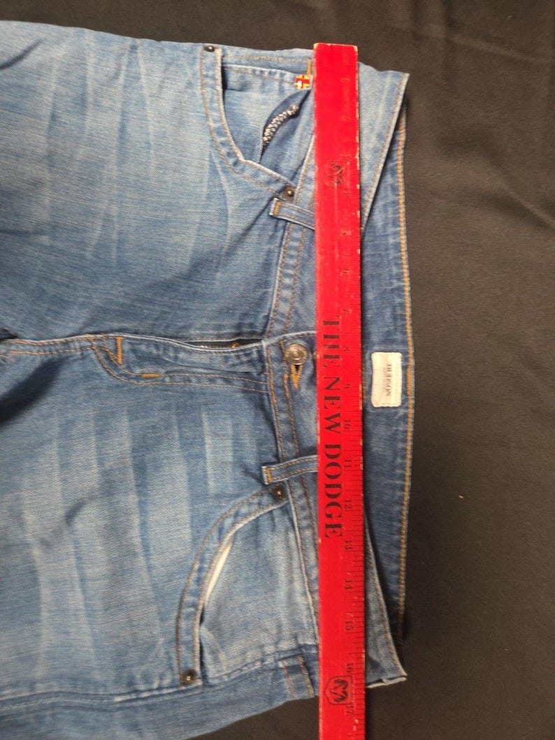 Hudson Bootcut Jeans 30 Low Rise Light Wash Denim Signature Klappentasche Y2K 2000 Bild 6