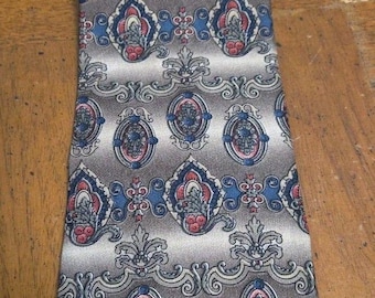 Oscar de la Renta Couture Tie Beige Design Imported 100% Silk USA Tie