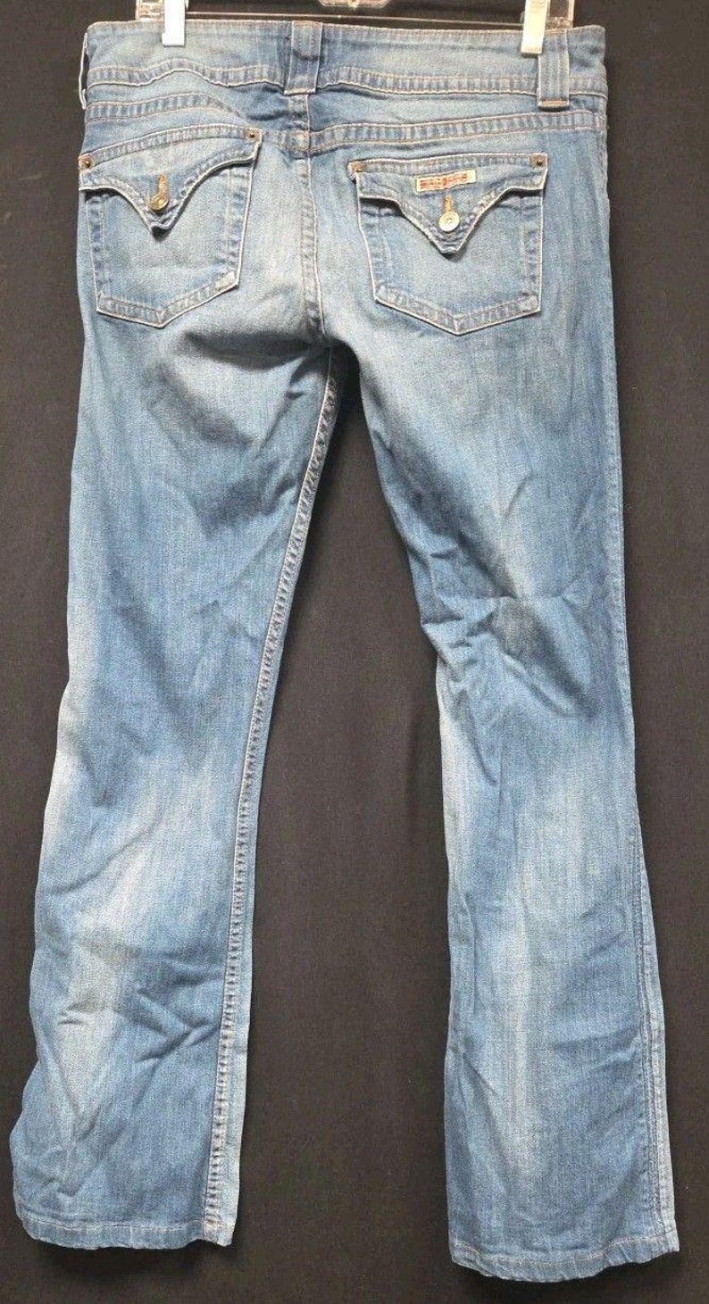 Hudson Bootcut Jeans 30 Low Rise Light Wash Denim Signature Klappentasche Y2K 2000 Bild 2