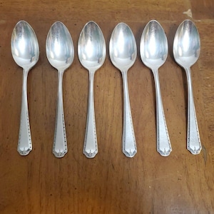 Oneida Community Tudor Silberplatte Teelöffel Besteck 1923 6er Set VTG