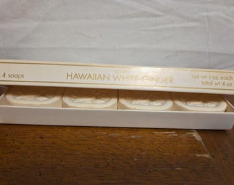 Jabón floral de jengibre blanco hawaiano Avon 1 oz (4) Jabón nuevo Vintage 1983