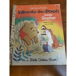 Nalle Puh möter gopher, en liten gyllene bok 1965 Disney inbunden