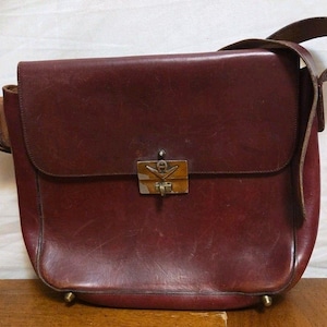 Etienne Aigner Iconic Oxblood Red Leather Handbag Purse Handmade 1970s Vintage