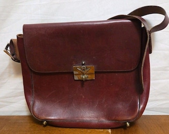 Etienne Aigner Iconic Oxblood Rot Leder Handtasche Geldbörse Handmade 1970er Jahre Vintage