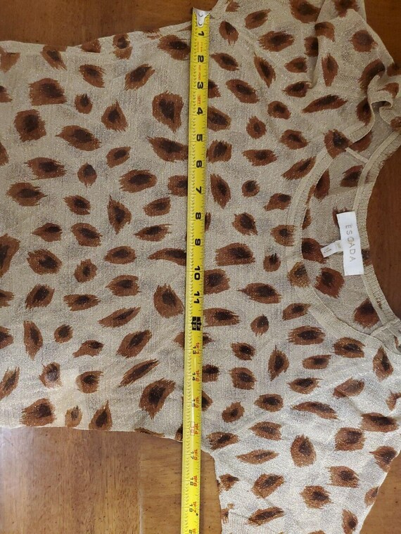 Escada Sheer Sparkle Leopard Print Beige Brown Vi… - image 7