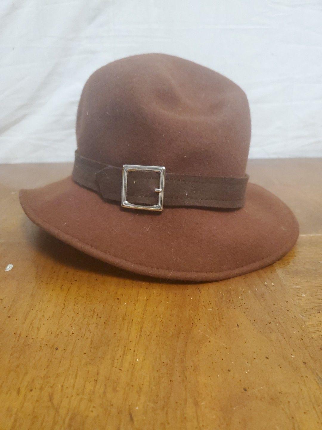 ?FILIPO CATARZI Italy BOWLER Velvet WOOL HAT NWOT Vintage Filippo Catarzi Wool Bucket Hat W/Leopard Flower  main image 3