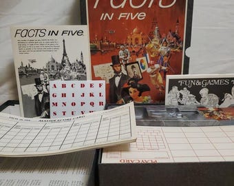 vintage Facts In Five Card Game : 1971 3M édition bibliothèque, neuf dans la boîte