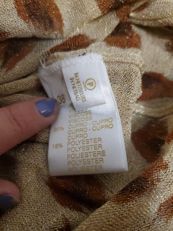 Escada Sheer Sparkle Leopard Print Beige Brown Vi… - image 10