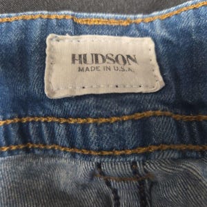 Hudson Bootcut Jeans 30 Low Rise Light Wash Denim Signature Klappentasche Y2K 2000 Bild 5