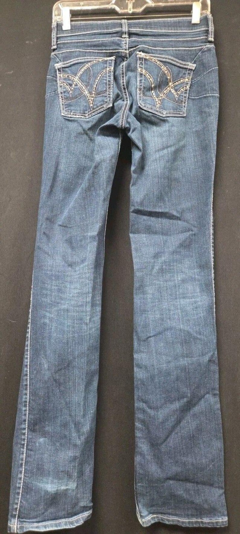 Wrangler Q Baby Jeans Size 1/2: Y2K Bootcut Flare Low Rise Stretch imagen 2
