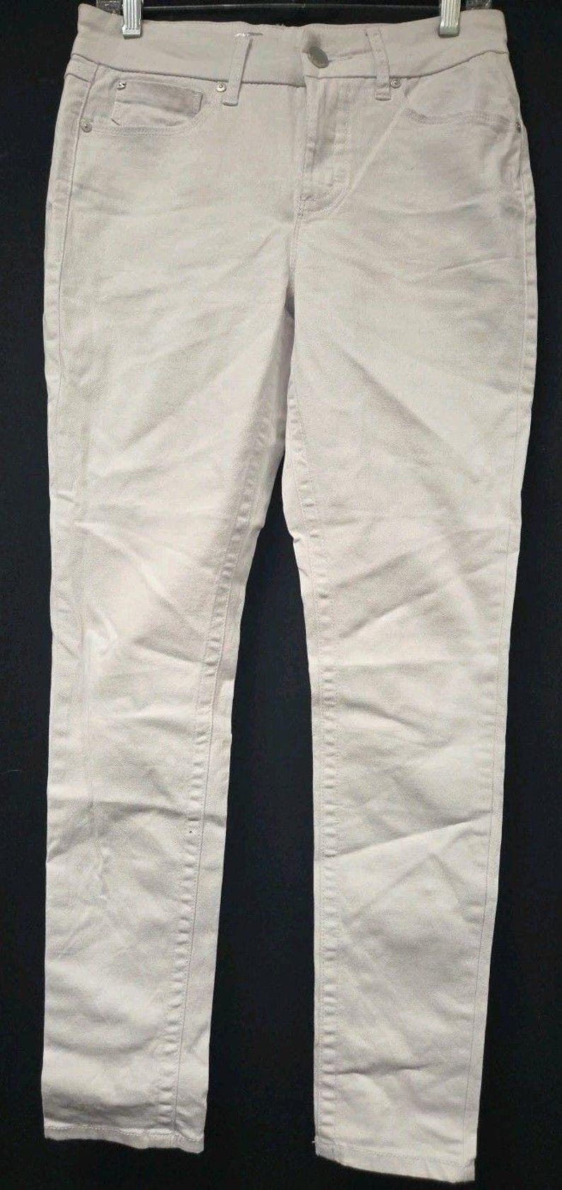 Jean skinny Seven7 Tummyless pour femme, denim stretch taille haute beige et blanc 4 image 1