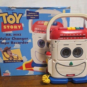 Disney TOY STORY Mr. Mike Voice Changer Tape Recorder Playskool 1996 Tested BOX