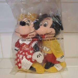 Spirit of Mickey Mouse & Minnie Disney Store Beanie Plush Set of 2 NIB New image 1