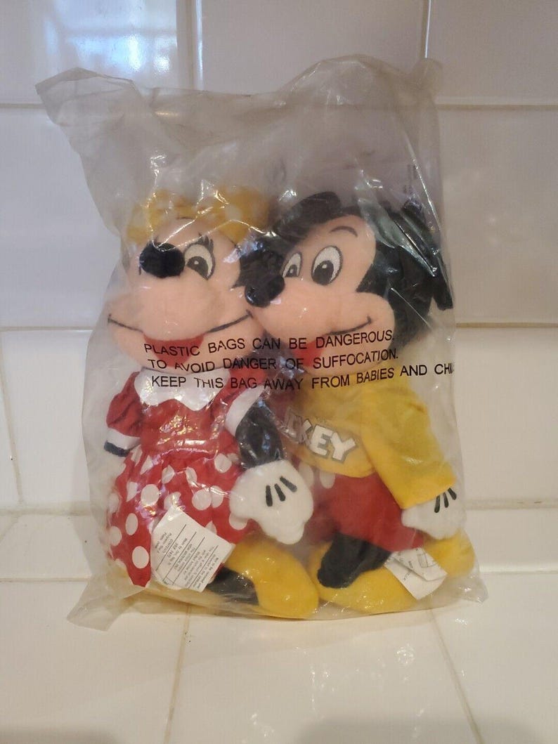 Spirit of Mickey Mouse & Minnie Disney Store Beanie Plush Set of 2 NIB New image 1